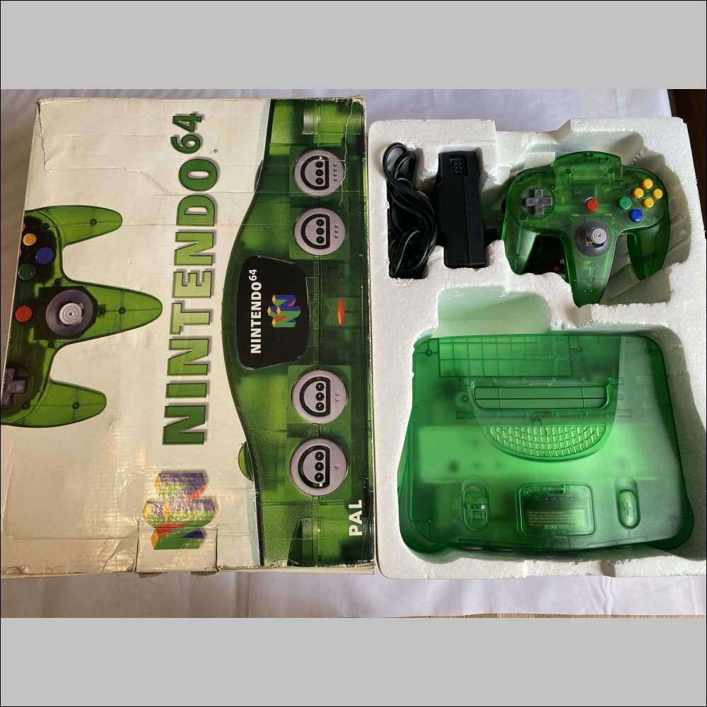 Buy Nintendo 64 N64 jungle green funtastic console boxed -@ 8BitBeyond Buy Nintendo 64 N64 jungle green funtastic console boxed -@ 8BitBeyond
